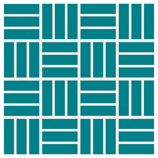 1x3 Color Wheel Mosaic Lattice Weave  Mosaic Solid-Color Glossy Smooth Ceramic Tile Ocean Blue