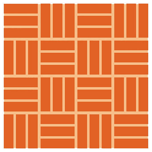 1x3 Color Wheel Mosaic Lattice Weave  Mosaic Solid-Color Glossy Smooth Ceramic Tile Orange