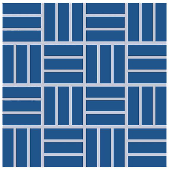 1x3 Color Wheel Mosaic Lattice Weave  Mosaic Solid-Color Glossy Smooth Ceramic Tile Dark Blue