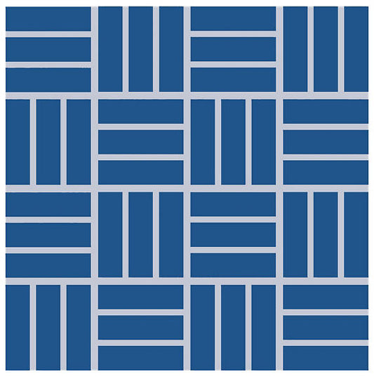 1x3 Color Wheel Mosaic Lattice Weave  Mosaic Solid-Color Glossy Smooth Ceramic Tile Dark Blue