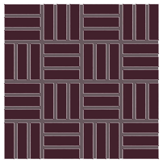 1x3 Color Wheel Mosaic Lattice Weave  Mosaic Solid-Color Glossy Smooth Ceramic Tile Purple