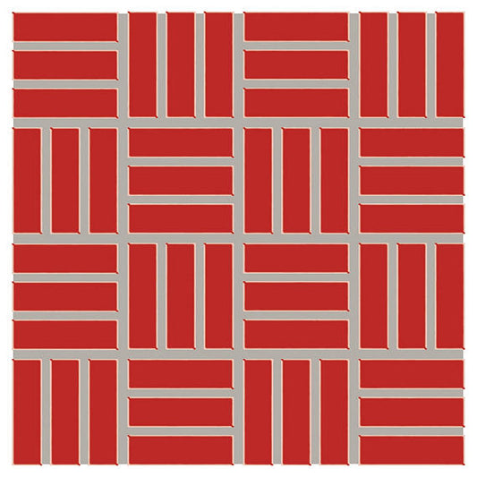 1x3 Color Wheel Mosaic Lattice Weave  Mosaic Solid-Color Glossy Smooth Ceramic Tile Red