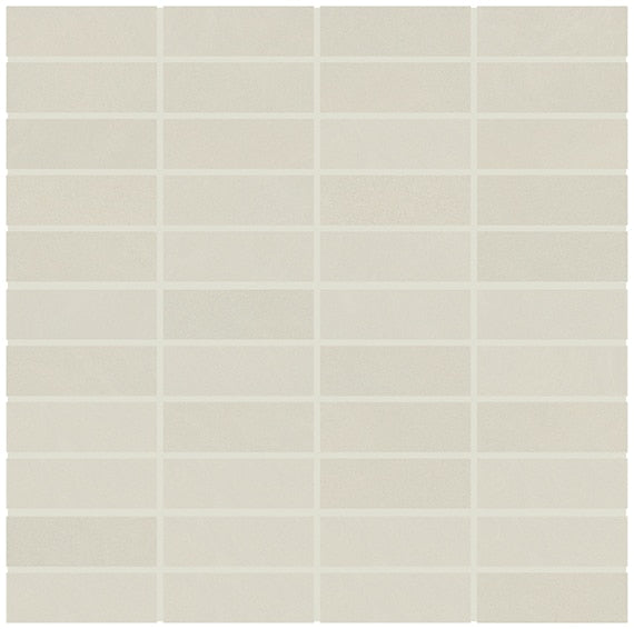 1x3 Modern Oasis Grid  Mosaic Stone-Look Matte Smooth Porcelain Tile Off White