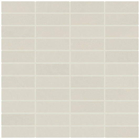 1x3 Modern Oasis Grid  Mosaic Stone-Look Matte Smooth Porcelain Tile Off White
