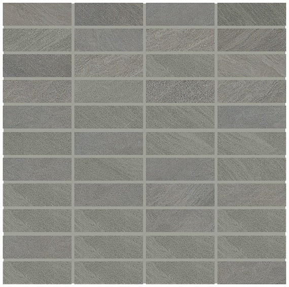 1x3 Modern Oasis Grid  Mosaic Stone-Look Matte Smooth Porcelain Tile Dark Gray