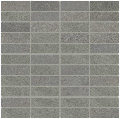 1x3 Modern Oasis Grid  Mosaic Stone-Look Matte Smooth Porcelain Tile Dark Gray