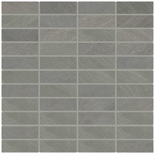 1x3 Modern Oasis Grid  Mosaic Stone-Look Matte Smooth Porcelain Tile Dark Gray