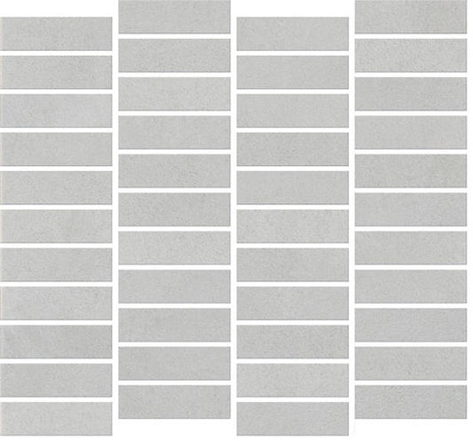 1x3 Rigid Clay Subway Pattern  Mosaic Solid-Color Matte Smooth Ceramic Tile Light Gray