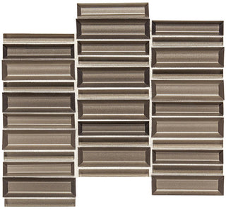 11x12 Cascading Waters Random Pattern Stacked Mosaic Mixed-Color Glossy Smooth Glass Tile
