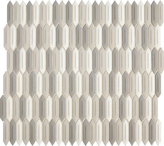 1x4 Revalia Remix Picket Mosaic Mixed-Color Glossy 3D-Geometric Faceted Ceramic Tile