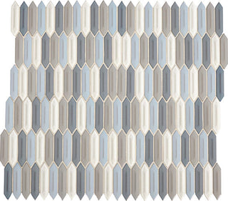 1x4 Revalia Remix Picket Mosaic Mixed-Color Glossy 3D-Geometric Faceted Ceramic Tile