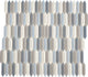 1x4 Revalia Remix Picket  Mosaic Mixed-Color Glossy 3D-Geometric Faceted Ceramic Tile Blue Gray
