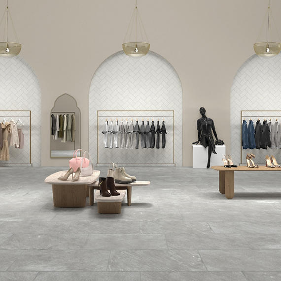 15x30 Solstice  Natural Stone-Look Matte Smooth Porcelain Tile Off White