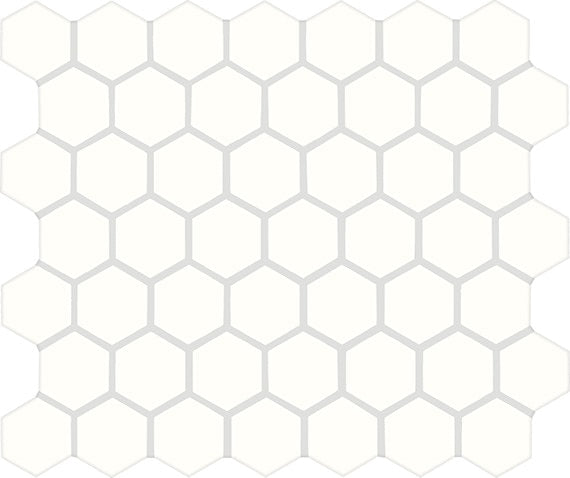 11/2 Color Story Mosaics Hexagon  Mosaic Solid-Color Glossy Smooth Ceramic Tile Pure White