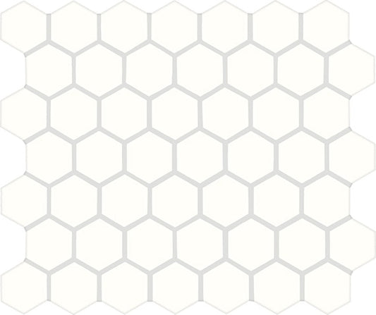 11/2 Color Story Mosaics Hexagon  Mosaic Solid-Color Glossy Smooth Ceramic Tile Pure White