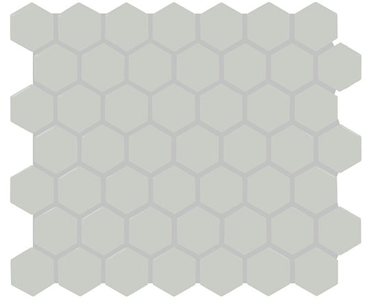 11/2 Color Story Mosaics Hexagon  Mosaic Solid-Color Glossy Smooth Ceramic Tile Soft Gray