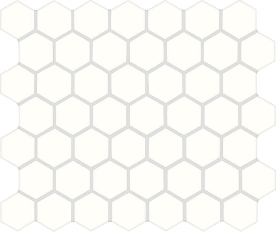 11/2 Color Wheel Mosaic Hexagon  Mosaic Solid-Color Glossy Smooth Ceramic Tile White