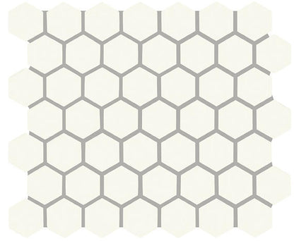 11/2 Color Wheel Mosaic Hexagon  Mosaic Solid-Color Matte Smooth Ceramic Tile Cream White