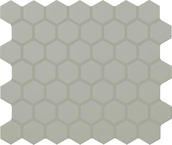 11/2 Color Wheel Mosaic Hexagon  Mosaic Solid-Color Matte Smooth Ceramic Tile Light Gray