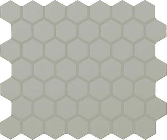 11/2 Color Wheel Mosaic Hexagon  Mosaic Solid-Color Matte Smooth Ceramic Tile Light Gray