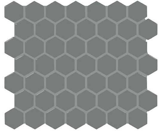 11/2 Color Wheel Mosaic Hexagon  Mosaic Solid-Color Glossy Smooth Ceramic Tile Gray