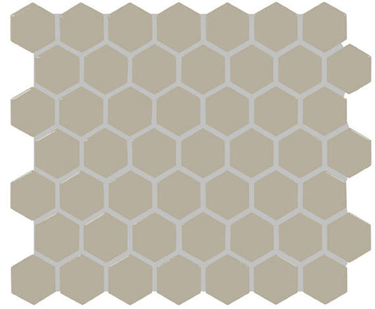 11/2 Color Wheel Mosaic Hexagon  Mosaic Solid-Color Matte Smooth Ceramic Tile Dark Beige