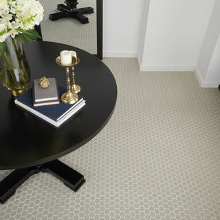 Dark Beige - 12x14 Color Wheel Mosaic Hexagon Mosaic Solid-Color Matte Smooth Ceramic Tile