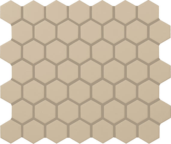 11/2 Color Wheel Mosaic Hexagon  Mosaic Solid-Color Matte Smooth Ceramic Tile Tan