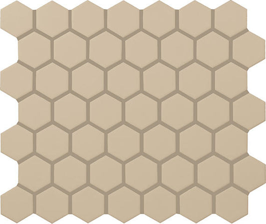 11/2 Color Wheel Mosaic Hexagon  Mosaic Solid-Color Matte Smooth Ceramic Tile Tan