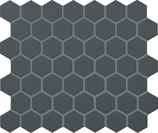 11/2 Color Wheel Mosaic Hexagon  Mosaic Solid-Color Matte Smooth Ceramic Tile Dark Gray