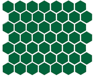 12x14 Color Wheel Mosaic Hexagon Mosaic Solid-Color Glossy Smooth Ceramic Tile