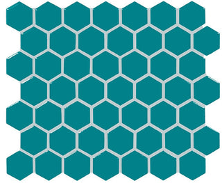 12x14 Color Wheel Mosaic Hexagon Mosaic Solid-Color Glossy Smooth Ceramic Tile