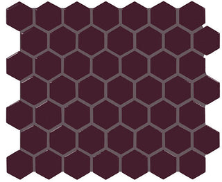 12x14 Color Wheel Mosaic Hexagon Mosaic Solid-Color Glossy Smooth Ceramic Tile