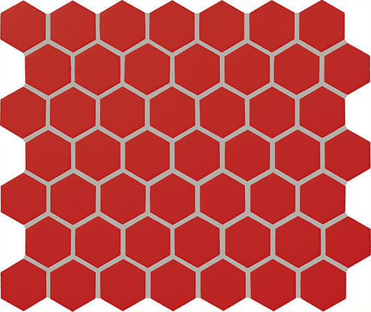 11/2 Color Wheel Mosaic Hexagon  Mosaic Solid-Color Glossy Smooth Ceramic Tile Red