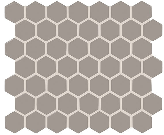 11/2 Color Story Mosaics Hexagon  Mosaic Solid-Color Matte Smooth Ceramic Tile Dark Gray