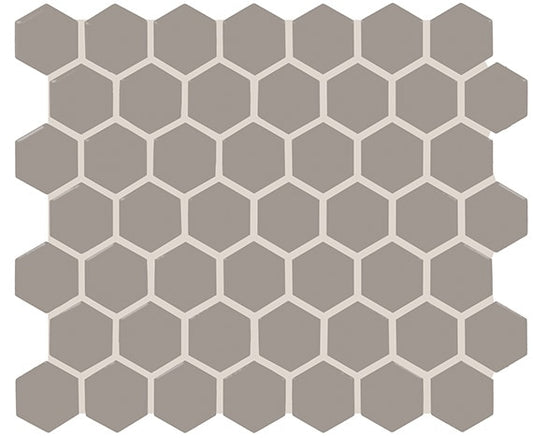 11/2 Color Story Mosaics Hexagon  Mosaic Solid-Color Matte Smooth Ceramic Tile Dark Gray