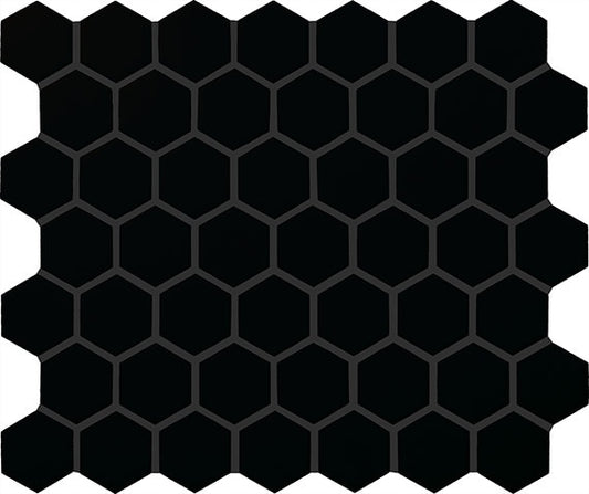 11/2 Color Story Mosaics Hexagon  Mosaic Solid-Color Matte Smooth Ceramic Tile Pure Black