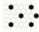 11/2 Color Wheel Mosaic Hexagon Dotted Grid Mosaic Mixed-Color Glossy Smooth Ceramic Tile White & Black