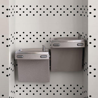 White & Black - 12x14 Color Wheel Mosaic Hexagon Dotted Grid Mosaic Mixed-Color Glossy Smooth Ceramic Tile