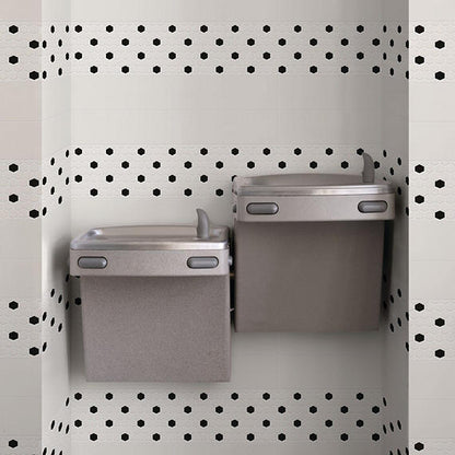 11/2 Color Wheel Mosaic Hexagon Dotted Grid Mosaic Mixed-Color Glossy Smooth Ceramic Tile White & Black