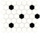 11/2 Color Wheel Mosaic Hexagon Dotted Grid Mosaic Mixed-Color Matte Smooth Ceramic Tile White & Black