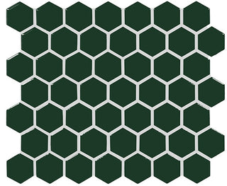 12x14 Color Story Mosaics Hexagon Mosaic Solid-Color Glossy Smooth Ceramic Tile