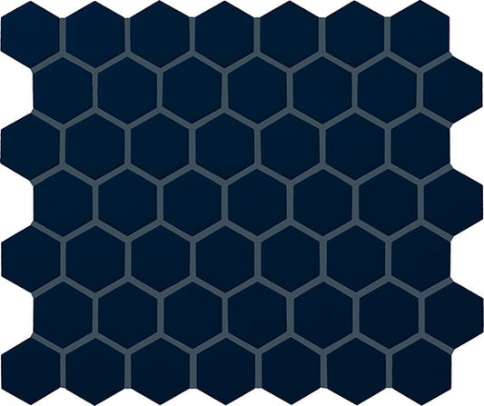 11/2 Color Story Mosaics Hexagon  Mosaic Solid-Color Glossy Smooth Ceramic Tile Navy Blue
