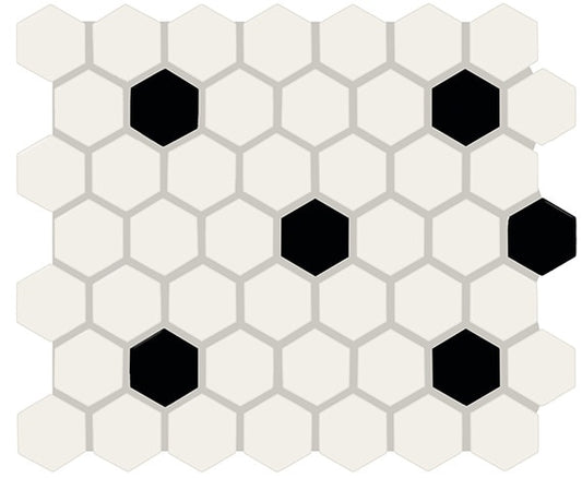 12x14 Color Story Mosaics Hexagon Mosaic Mixed-Color Matte Smooth Ceramic Tile