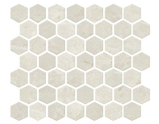 Soft Gray - 12x14 Prime Hexagon Mosaic Stone-Look Matte Smooth Ceramic Tile