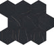 11/2 Perpetuo Hexagon Honeycomb  Mosaic Marble-Look Matte Smooth Porcelain Tile Midnight Black