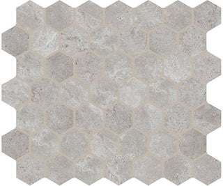 12x14 Rochester Hexagon Mosaic Stone-Look Matte Smooth Porcelain Tile