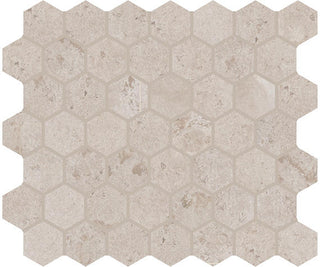 12x14 Rochester Hexagon Mosaic Stone-Look Matte Smooth Porcelain Tile