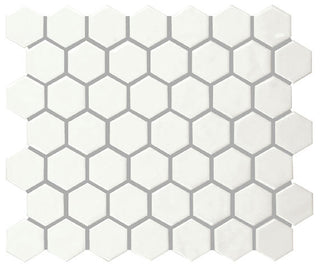 12x10 Artezen Hexagon Honeycomb Mosaic Solid-Color Glossy Smooth Ceramic Tile