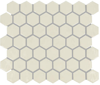 12x10 Artezen Hexagon Honeycomb Mosaic Solid-Color Glossy Smooth Ceramic Tile